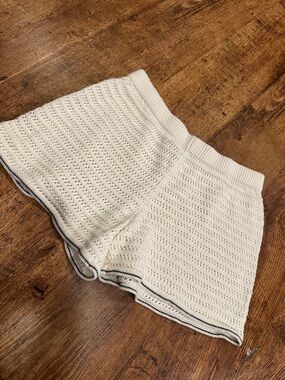 wild fable Cream Knit Shorts with Black Trim